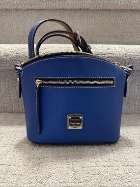 Dooney & Bourke Royal Blue Leather Domed Crossbody Bag